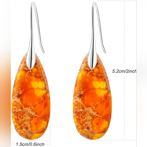 Elegant Orange Drop Earrings - Picture 1 of 1
